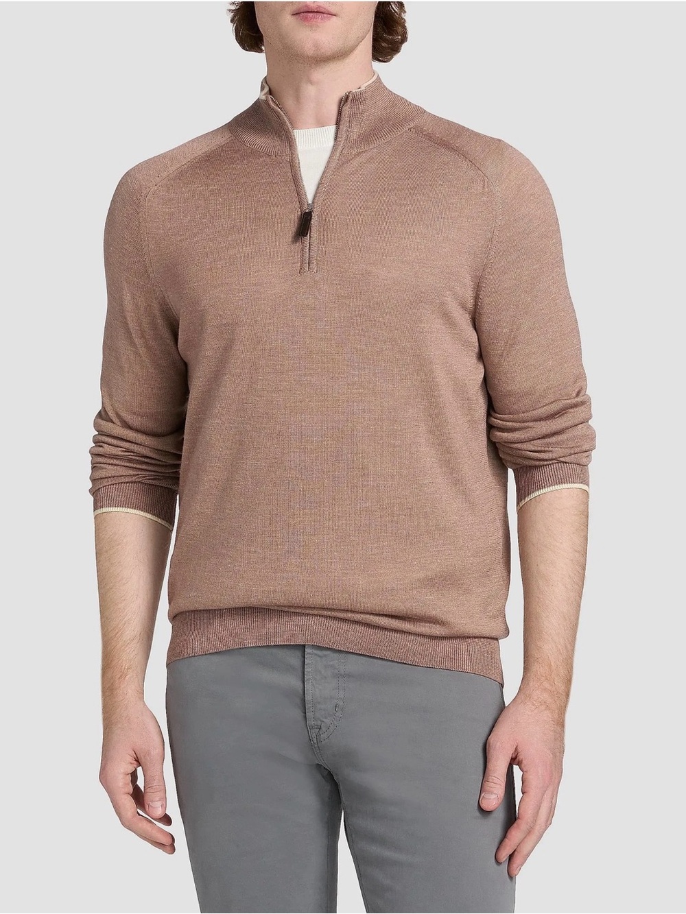 Saks Fifth Avenue Wool-Blend Quarter-Zip — XXL